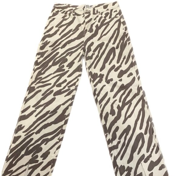 Princess POLLY CATHERINE ZEBRA WIDE LEG W SPLIT HEM HIGH WAISTED NWOT SZ 14 - Picture 3 of 9